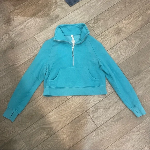 Lululemon Scuba Oversized Funnel Neck Half Zip Oceanic Blue - Picture 2 of 6